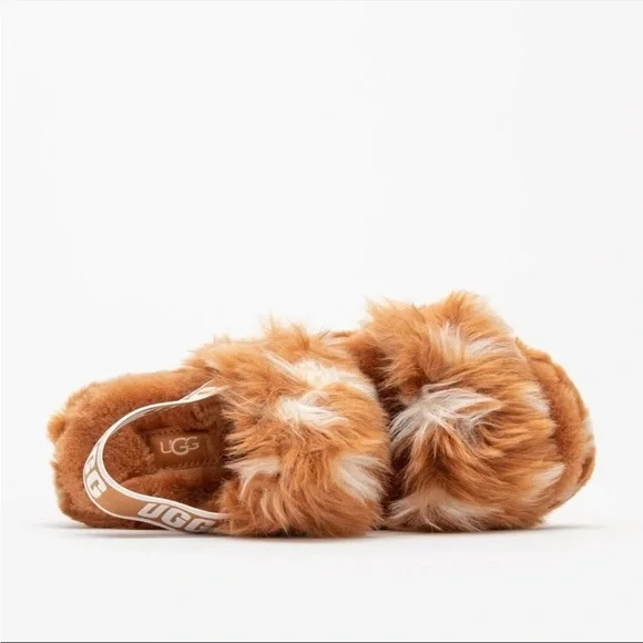 UGG Women's Oh Yeah Spots Slide Slipper Natural Deer Fawn Print New - Picture 8 of 16